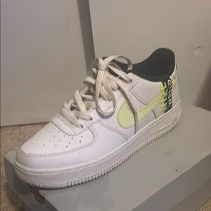 Nike White and Neon Yellow Sneakers